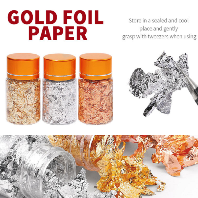 New Broken Gold Foil Silver Foil Copper Foil Broken Aluminum DIY Nail Art Decoration Gold Foil
