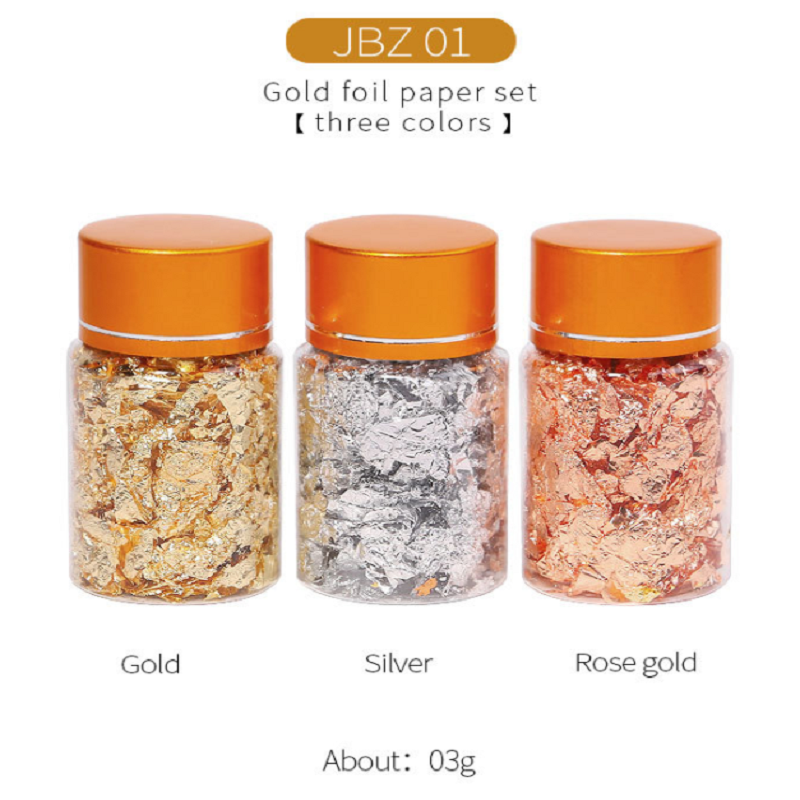New Broken Gold Foil Silver Foil Copper Foil Broken Aluminum DIY Nail Art Decoration Gold Foil