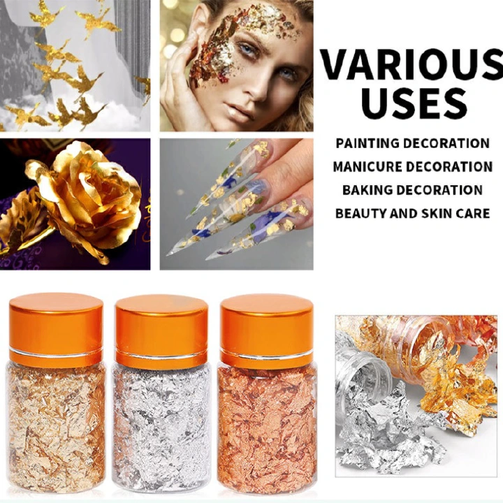 New Broken Gold Foil Silver Foil Copper Foil Broken Aluminum DIY Nail Art Decoration Gold Foil