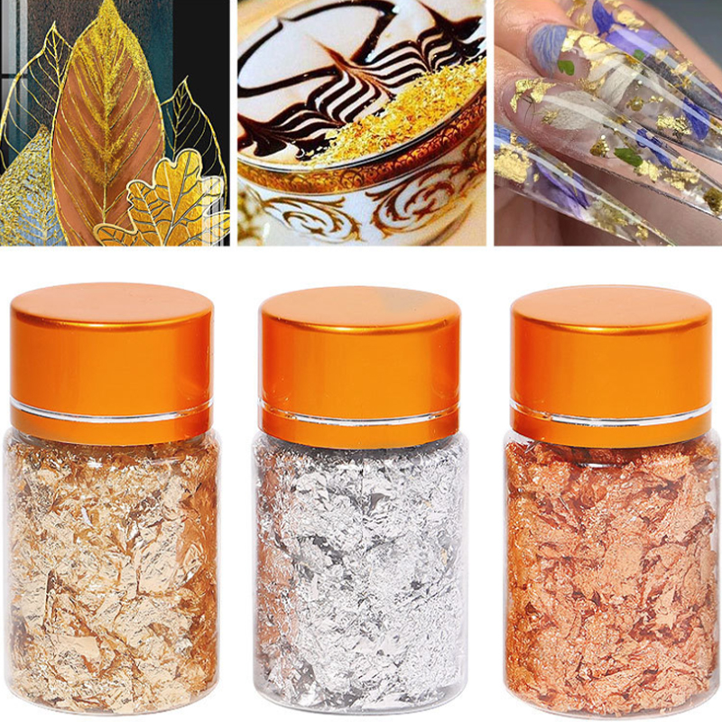 New Broken Gold Foil Silver Foil Copper Foil Broken Aluminum DIY Nail Art Decoration Gold Foil