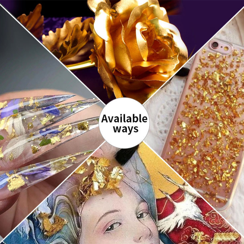 New Broken Gold Foil Silver Foil Copper Foil Broken Aluminum DIY Nail Art Decoration Gold Foil