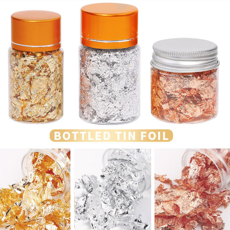 New Broken Gold Foil Silver Foil Copper Foil Broken Aluminum DIY Nail Art Decoration Gold Foil
