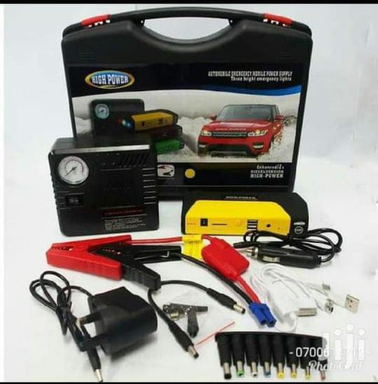 Portable Car Jumpstarter Kit with Tyre Inflator / Air Compressor and 28000Mah Powerbank