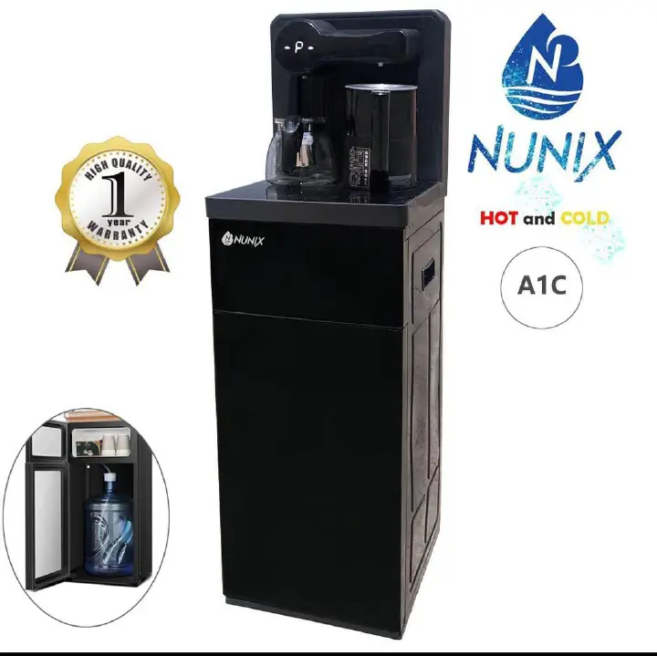 A1C hot and cold bottom load Nunix water dispenser with two boiling kettles coffee making Dispenser with touch and remote control