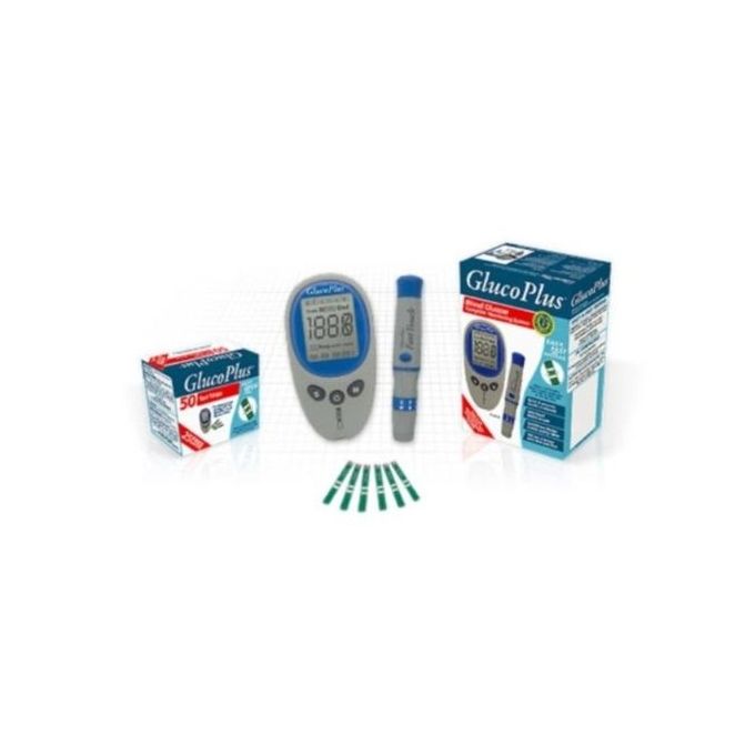 Glucoplus sugar Machine/Blood Glucose Monitor Plus 50 Testing Strips. Diabetes machine, glucometer