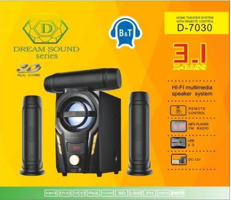 Dream Sound Series D-7030 3.1CH Speaker System 60W - Black black 60 D7030