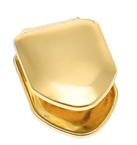 24K Single Tooth Cap Grills Hip Hop Style Teeth Grill Dental Braces Teeth Makeup Tools 2pcs/lot