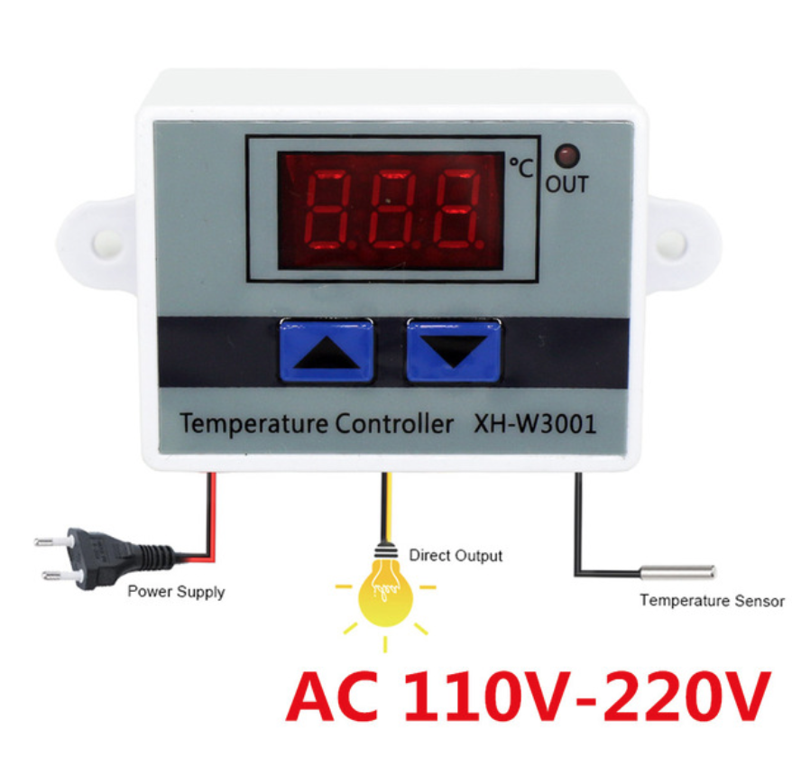 Digital Temperature Controller XH-W3001 For Incubator Cooling Heating Switch Thermostat NTC Sensor
