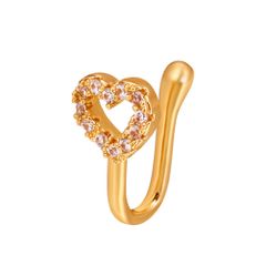 Creative Non-Perforated U-Shaped Nose Clip, Copper Inlaid Zircon Star Heart Crown Nose Ring Fake Nose Piercing Women Accessories Jewellery  Lovers  Girlfriends Wife's Birthday Holi 235 as picture