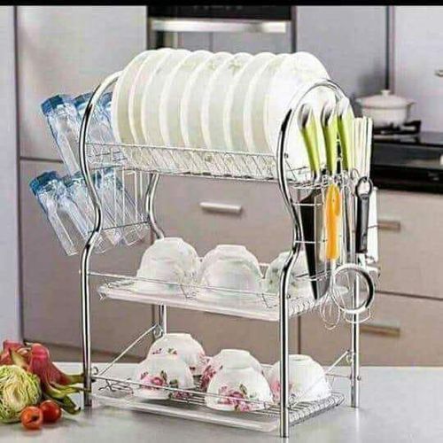 Generic Ultimate Kitchen 3Tier Stainless Steel Dish Drainer Dry Rack