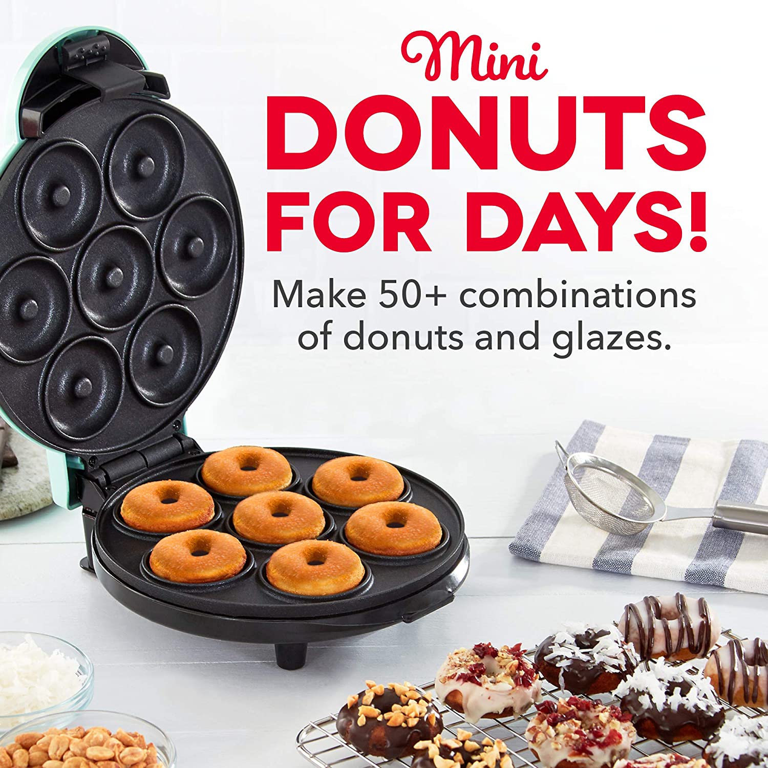 7 slots Mini Donut Doughnut Maker Machine