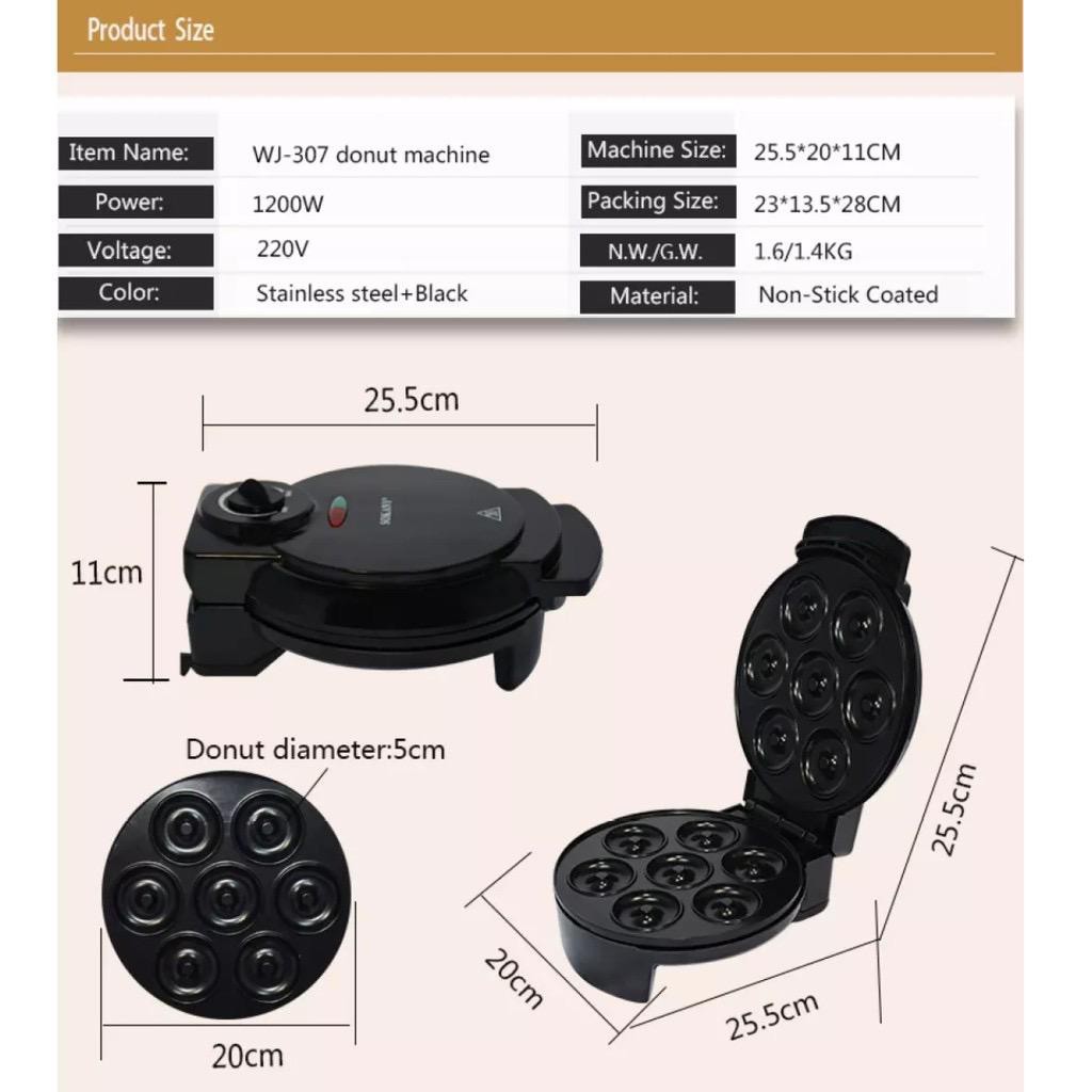 7 slots Mini Donut Doughnut Maker Machine