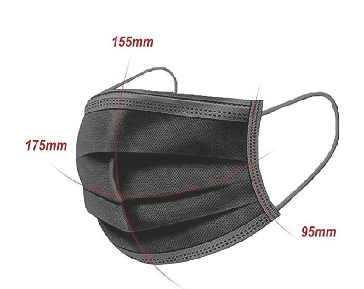 50 Pieces 3PLY IMPORTED PROTECTIVE BLACK FACE MASK