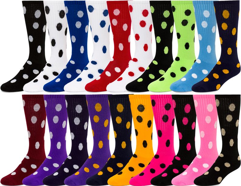 6 Pairs Men's Cotton Polka Dot Happy Socks