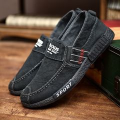 Men's Shoes Fashion Loafers Canvas Shoes Flats Shoes Casual Driving Shoes Men Party Slip-Ons Sneakers Gray 40