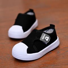 Christmas gift canvas shoes comfortable soft boys Girls kids shoes  Baby shoes casual sneakers Black 22