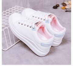 Ladies Shoes High Quality Fashion Women Athletic Shoes Thick-soled Women shoes Increase Casual Shoes Lace-up Girls’ Sport Shoes Pink 37