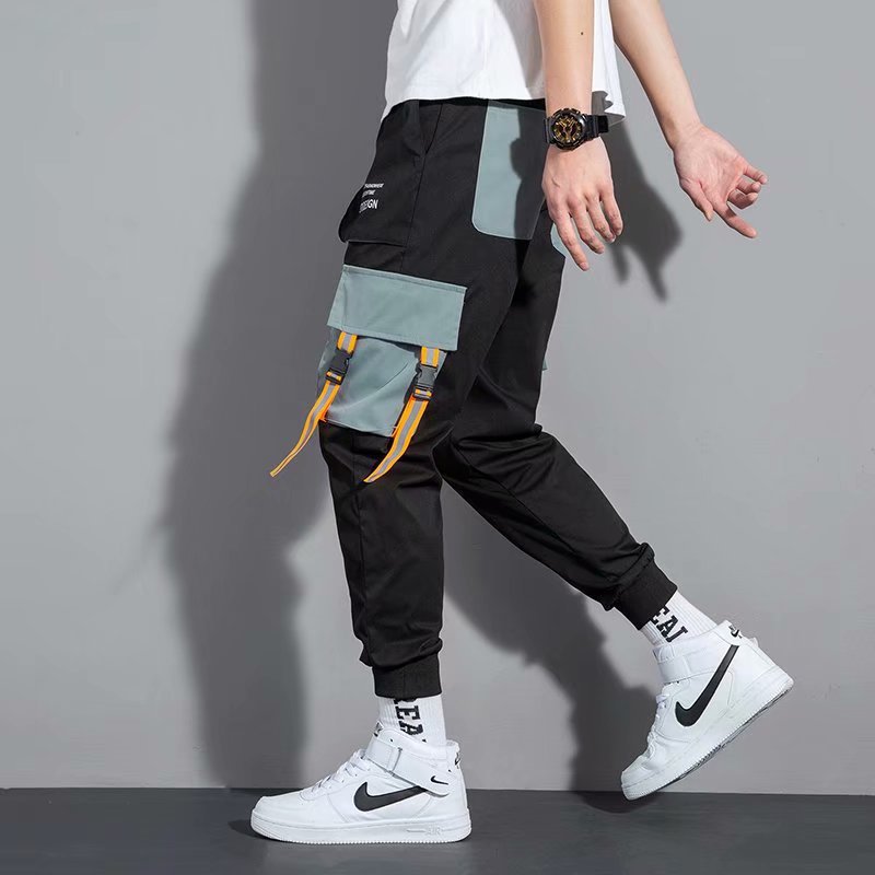 New Arrival Fashion Multi-pockets Overalls Men's Pants  Sportwear Baggy Casual Joggers Trousers Casual Sweatpants