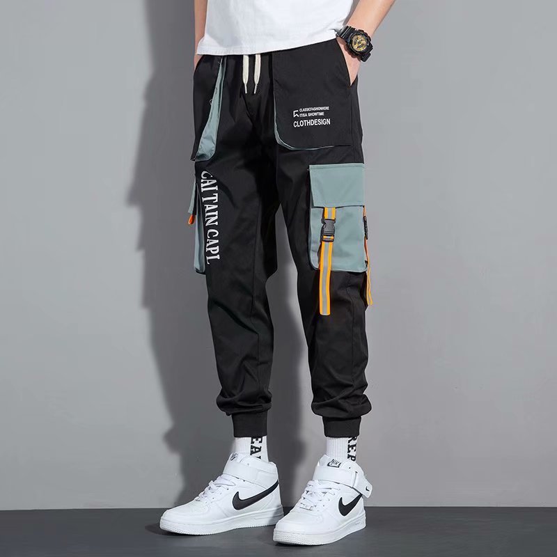 New Arrival Fashion Multi-pockets Overalls Men's Pants  Sportwear Baggy Casual Joggers Trousers Casual Sweatpants