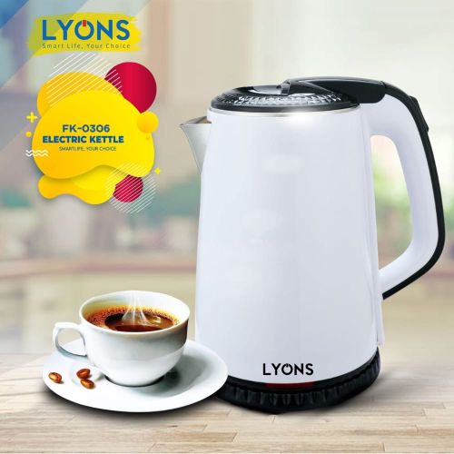 lyons electric kettle 1.8 litres - stainless steel inside and out