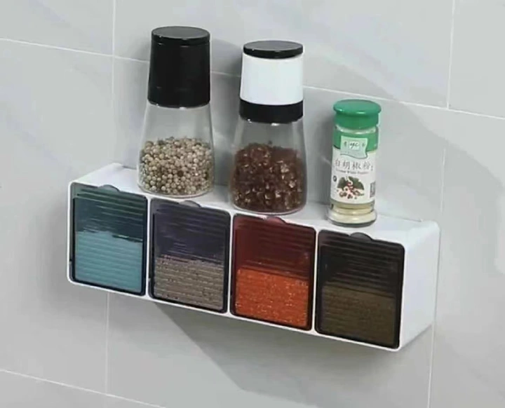 4 slot kitchen wall spice organizer