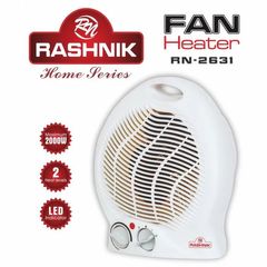 【Promotion】Rashnik RN-2631 1000W- 2000W Electric Fan Heater White