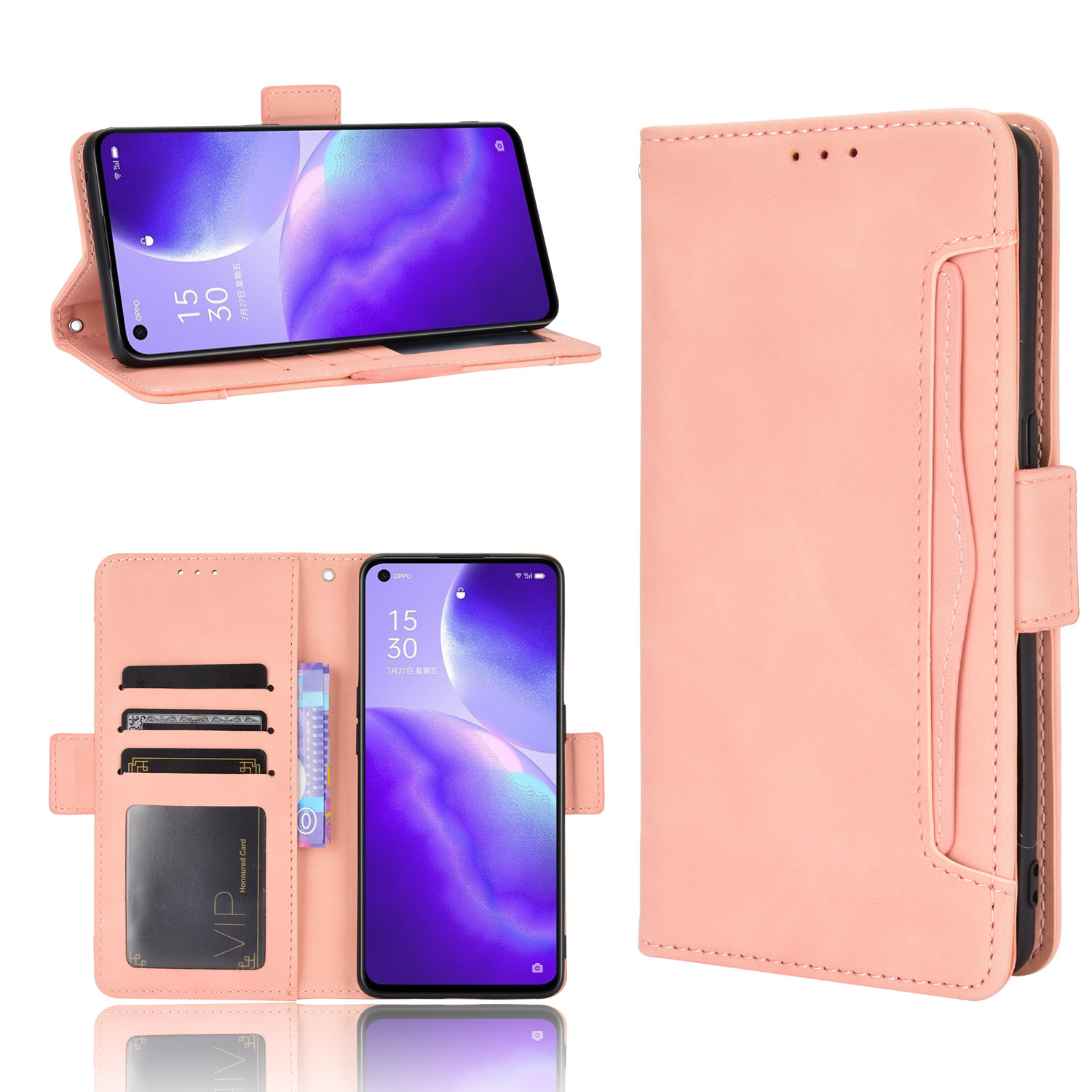 Wallet Cover Casing for OPPO Reno5 Reno 5 Pro Leather Magnetic Card Slot Phone Cover