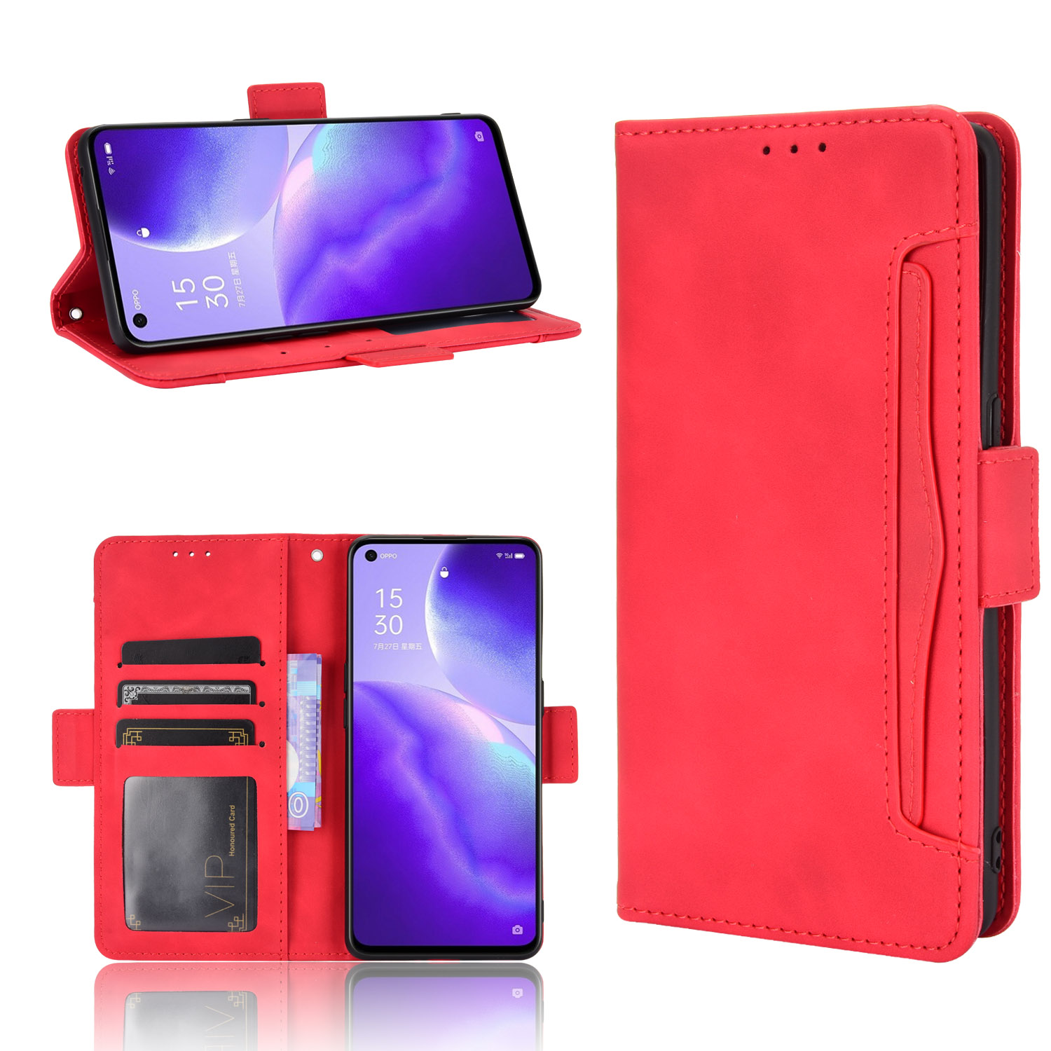 Wallet Cover Casing for OPPO Reno5 Reno 5 Pro Leather Magnetic Card Slot Phone Cover