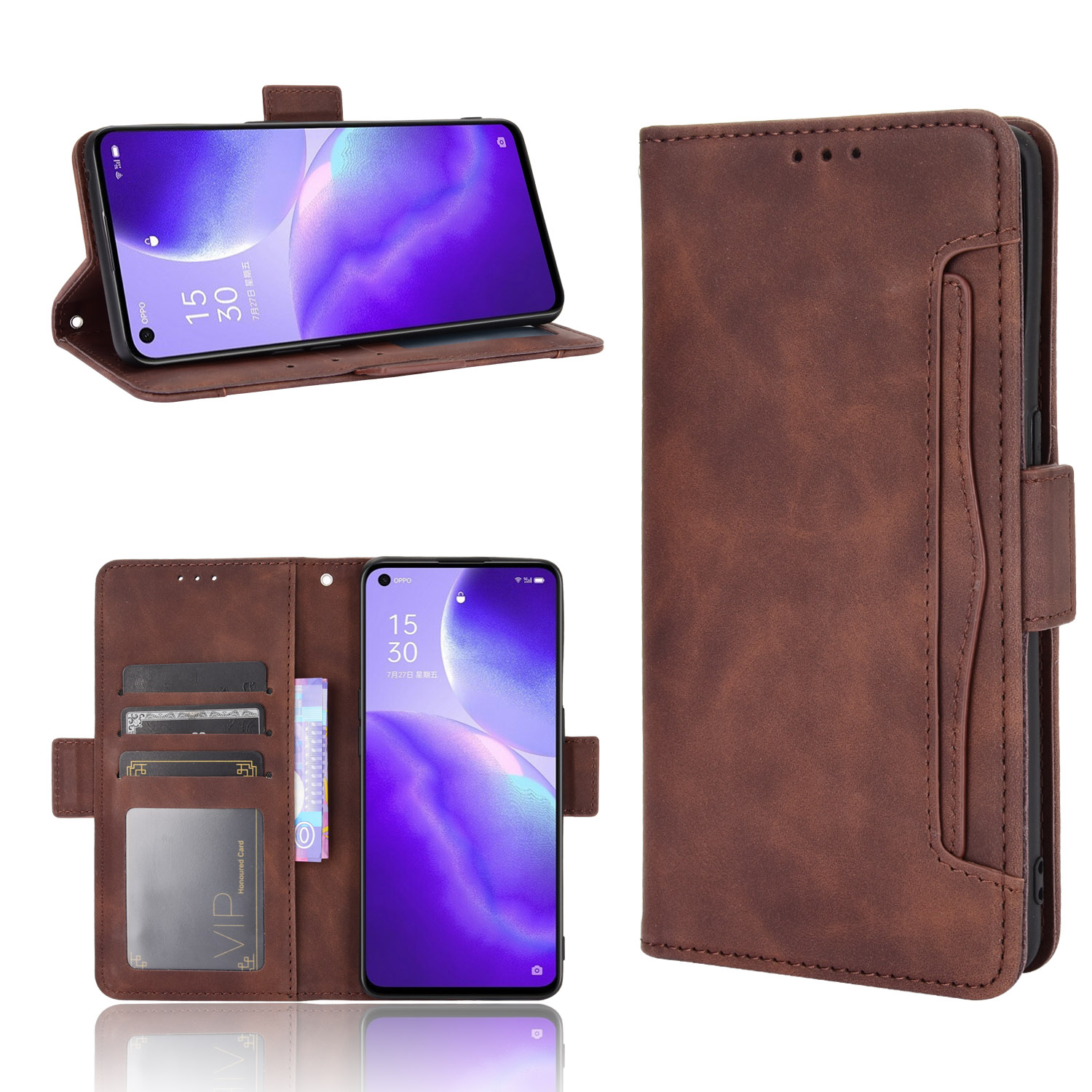 Wallet Cover Casing for OPPO Reno5 Reno 5 Pro Leather Magnetic Card Slot Phone Cover
