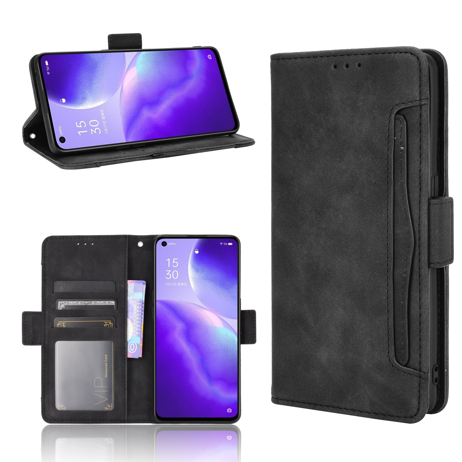 Wallet Cover Casing for OPPO Reno5 Reno 5 Pro Leather Magnetic Card Slot Phone Cover