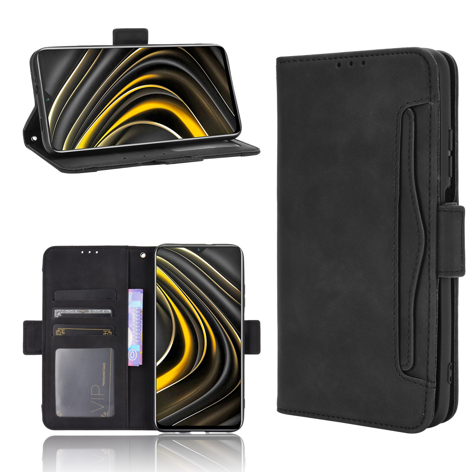Wallet Cover Casing for Xiaomi Poco M3 Case Leather Magnetic Card Slot Phone Cover