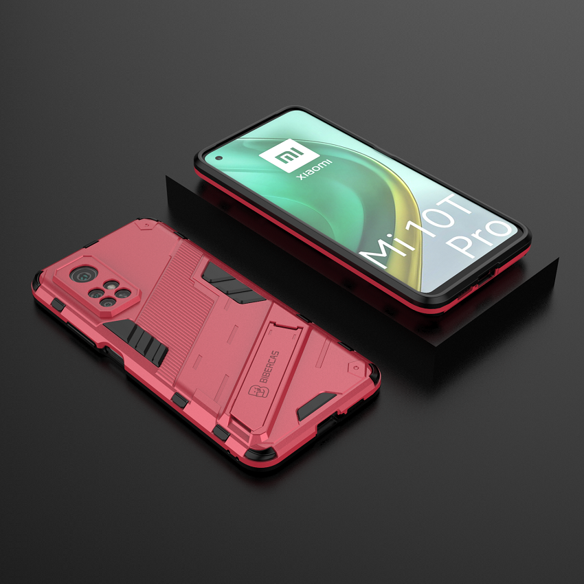 Phone Cases for Xiaomi Mi 10T Mi 10T Pro Rugged Armor Cover PC Shockproof with Kickstand