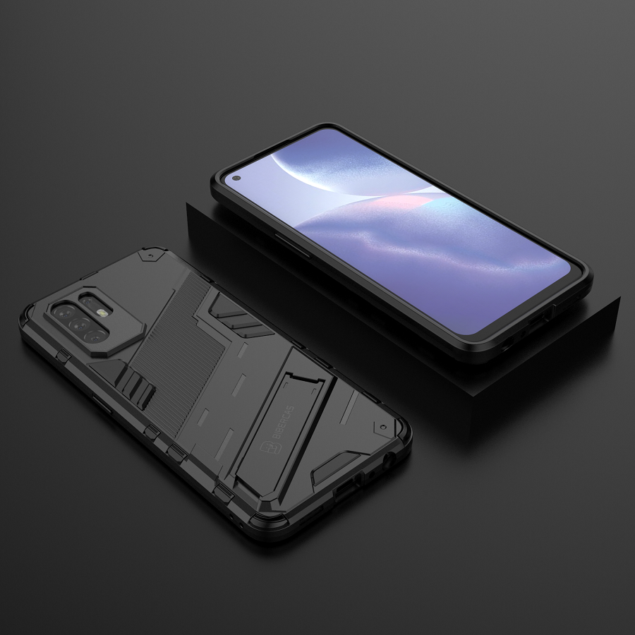 Phone Cases for OPPO Reno5 Z / Reno 5Z Rugged Armor Cover PC Shockproof with Kickstand