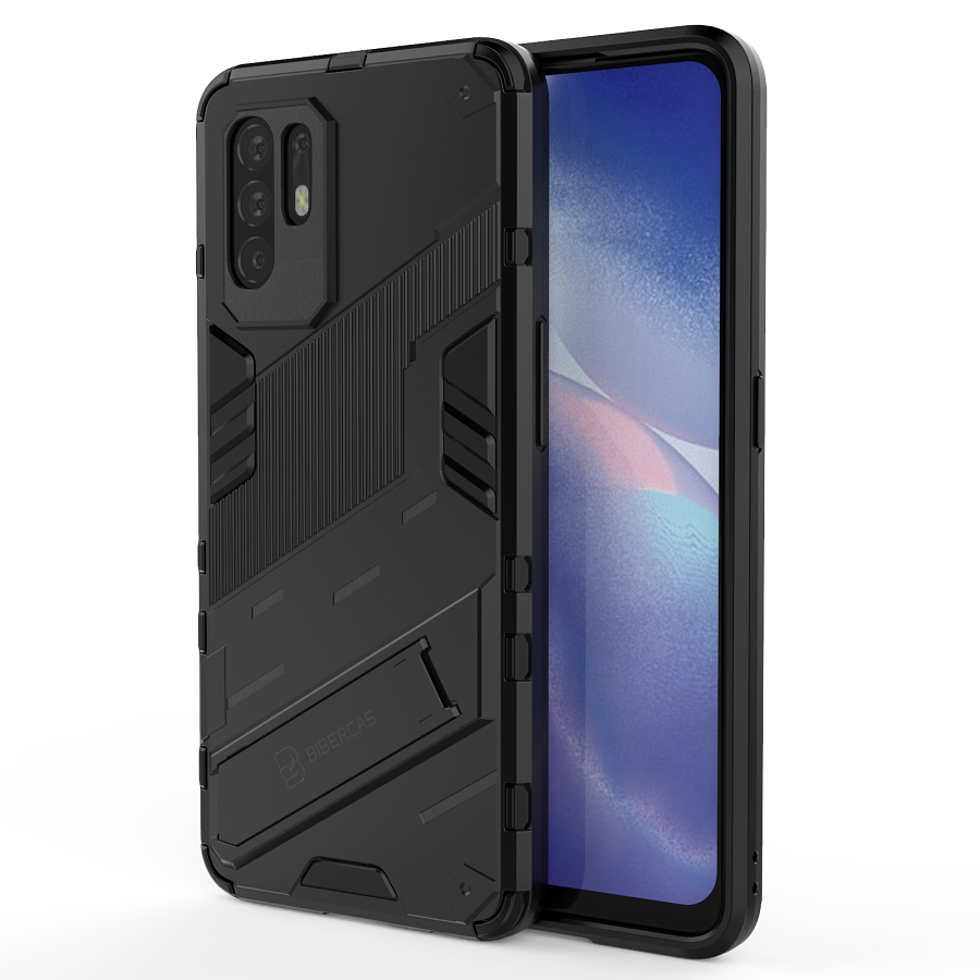 Phone Cases for OPPO Reno5 Z / Reno 5Z Rugged Armor Cover PC Shockproof with Kickstand