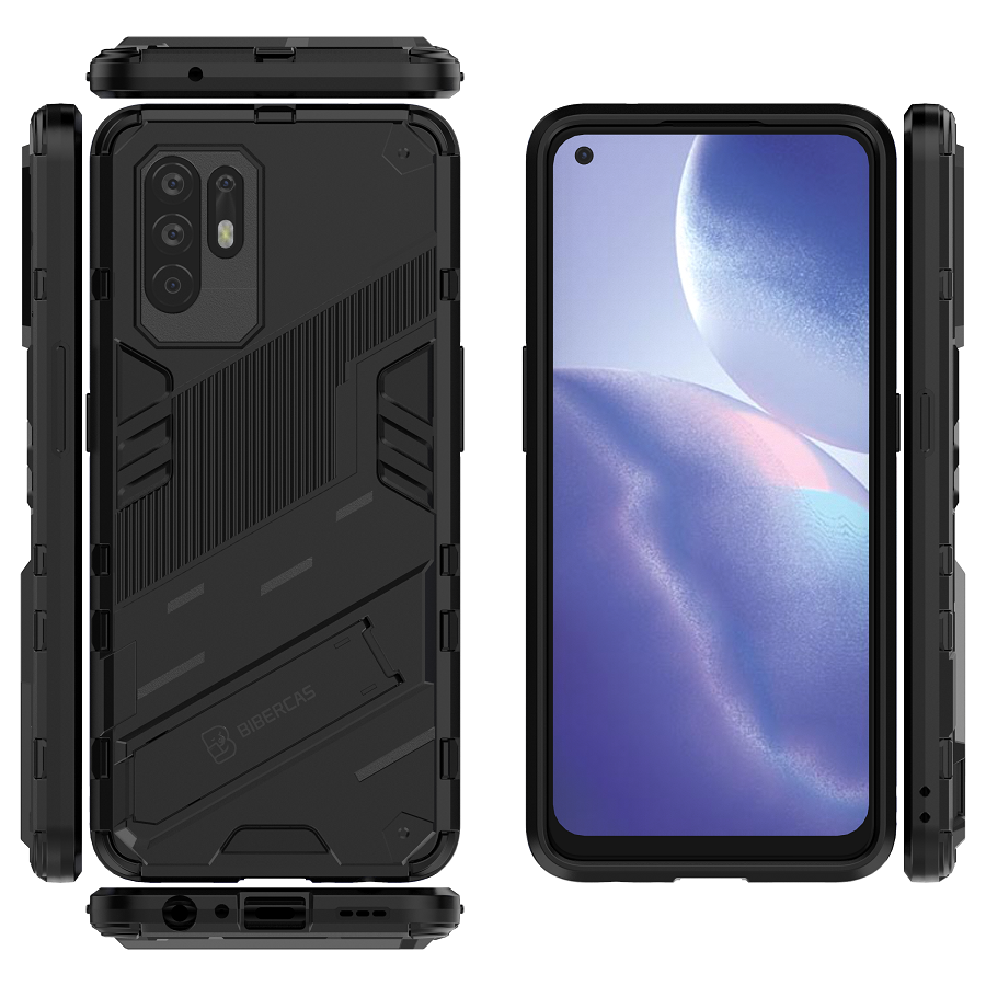 Phone Cases for OPPO Reno5 Z / Reno 5Z Rugged Armor Cover PC Shockproof with Kickstand