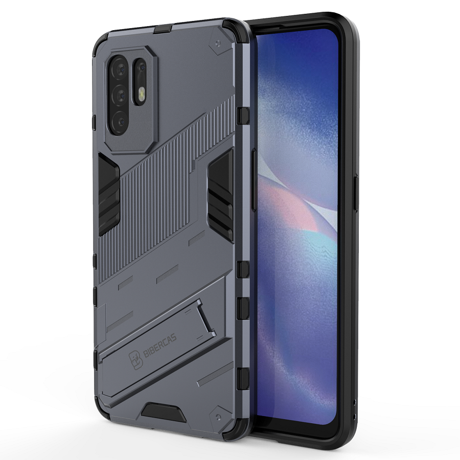 Phone Cases for OPPO Reno5 Z / Reno 5Z Rugged Armor Cover PC Shockproof with Kickstand