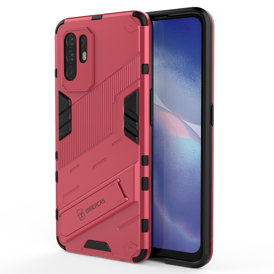 Phone Cases for OPPO Reno5 Z / Reno 5Z Rugged Armor Cover PC Shockproof with Kickstand