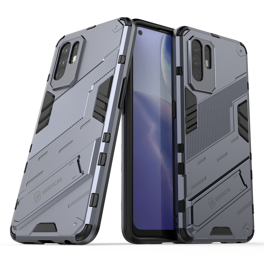 Phone Cases for OPPO Reno5 Z / Reno 5Z Rugged Armor Cover PC Shockproof with Kickstand