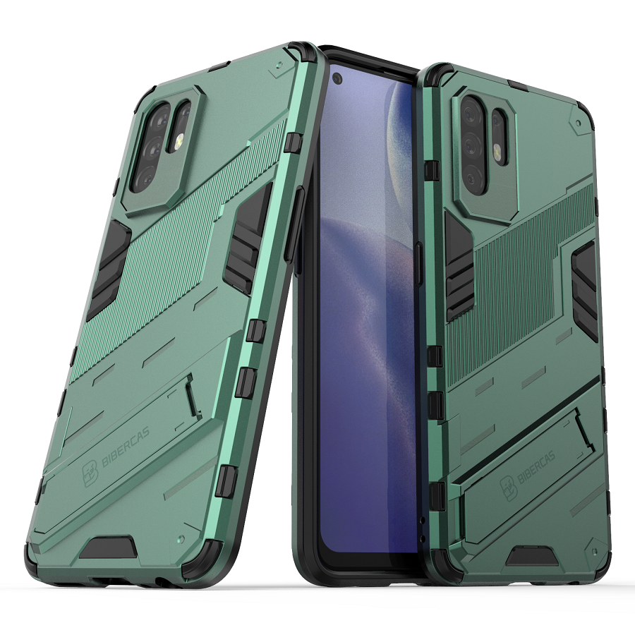 Phone Cases for OPPO Reno5 Z / Reno 5Z Rugged Armor Cover PC Shockproof with Kickstand