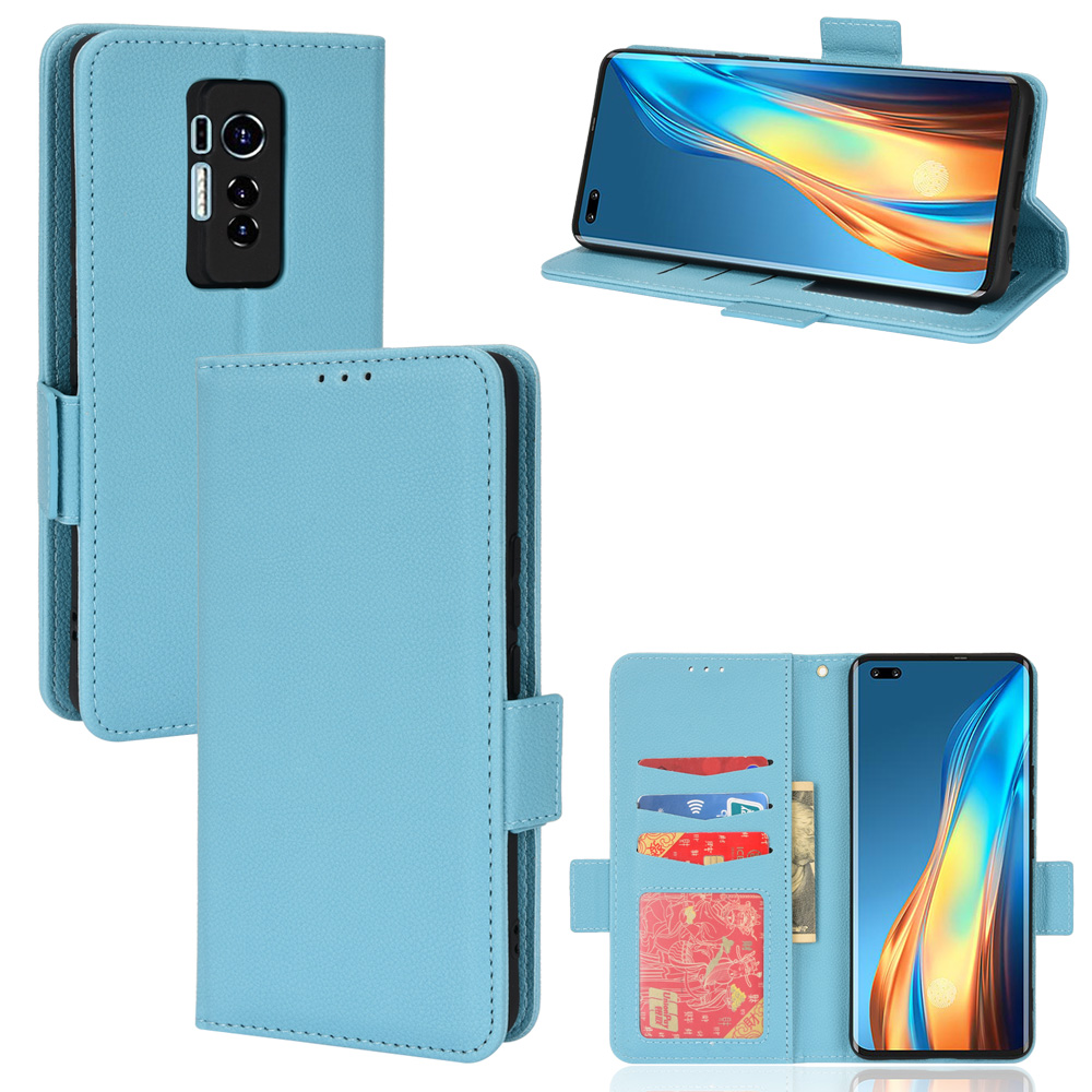Lychee Pattern Wallet Leather Case for Tecno Phantom X [Magnetic Closure] [Shockproof TPU Inner Case]