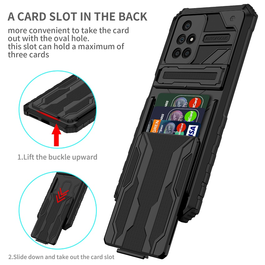 Xiaomi Redmi Phone Case,Xiaomi Mi 11T Pro 11 Lite Poco M3 Poco X3 Pro Remi 9T 10 9A 9C Note 9S 9 Pro 10S Pro 11 Pro Plus 5G Case Cover Armor With Card Pocket