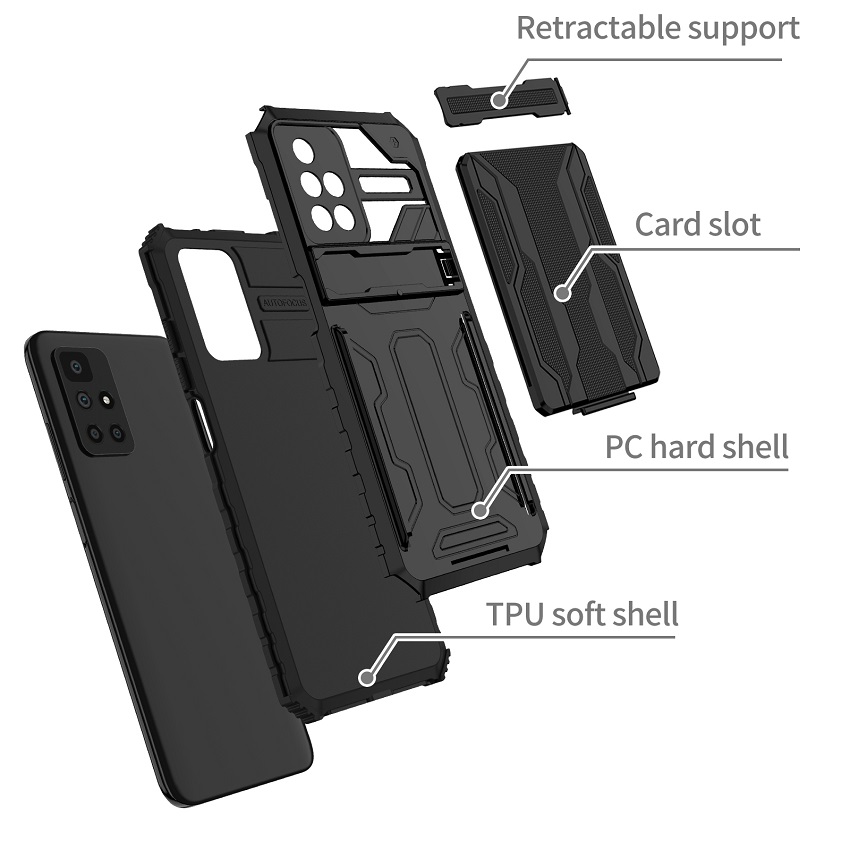 Xiaomi Redmi Phone Case,Xiaomi Mi 11T Pro 11 Lite Poco M3 Poco X3 Pro Remi 9T 10 9A 9C Note 9S 9 Pro 10S Pro 11 Pro Plus 5G Case Cover Armor With Card Pocket