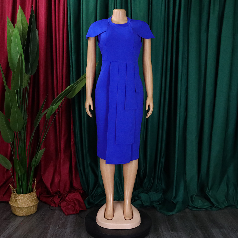 Women 2023 Summer New Fashion Temperament Elegant Through Le Short-sleeved Package Hip Sexy African Dress