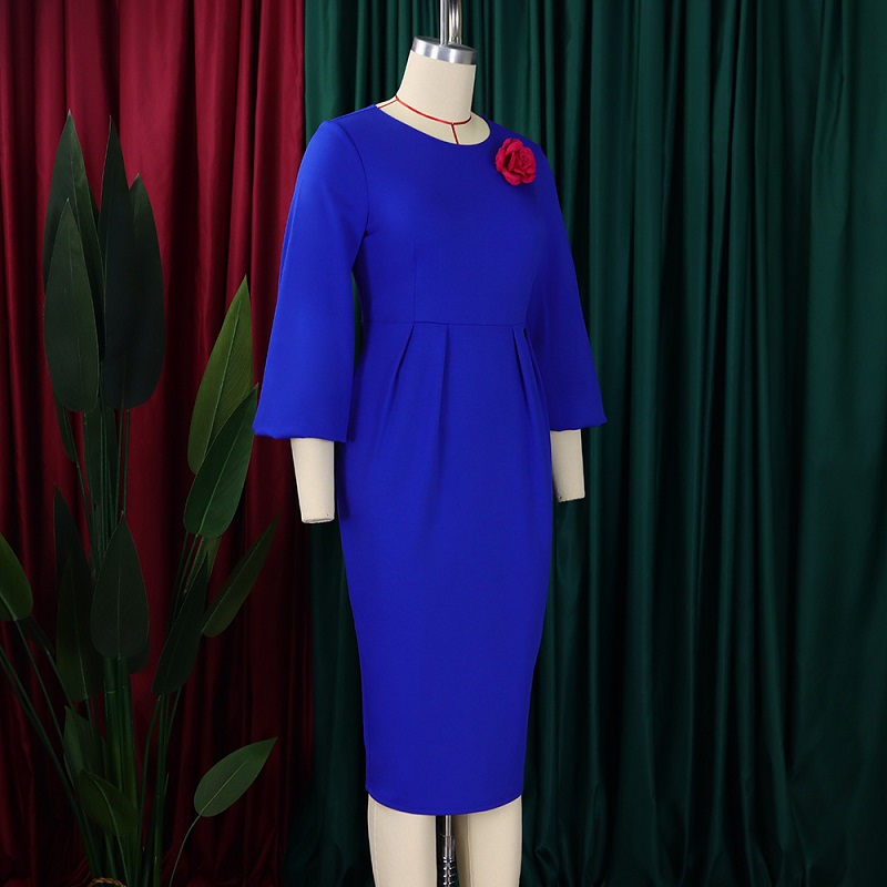 Women's 2023 New Solid Color Package Hip Professional OL Temperament Big Yards in Africa and Europe and the United States Dresses