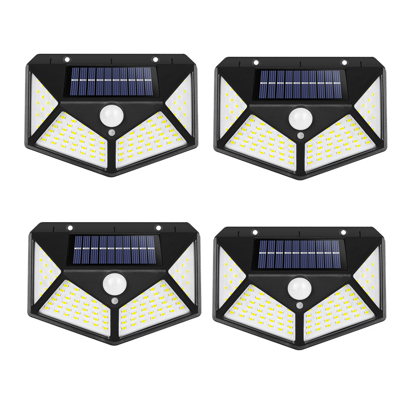 1 pack 100 LED Solar Power PIR Motion Sensor Wall Light Outdoor Garden Lamp Waterproof Lighting lamp