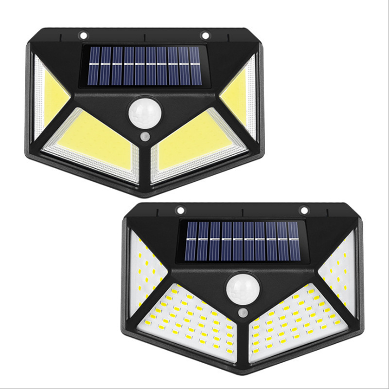 1 pack 100 LED Solar Power PIR Motion Sensor Wall Light Outdoor Garden Lamp Waterproof Lighting lamp