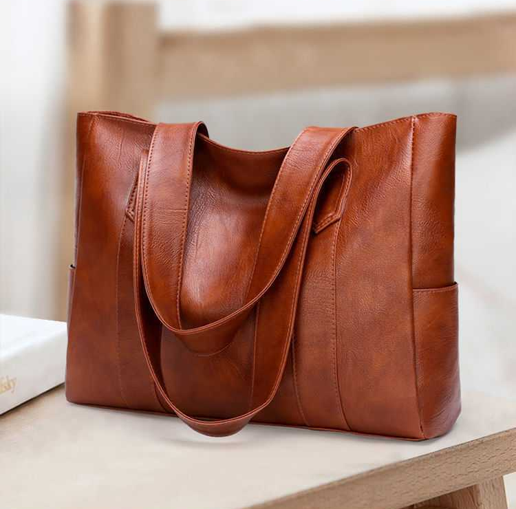 Women PU Leather Handbags Big Capacity Tote Bags Retro Double Strap Shoulder Bag Female Shopper bags