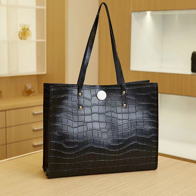 Handbag Ladies Shoulder Bags PU Leather Crocodile Pattern Printing Female Casual Trend Tote Bag Women Handbags