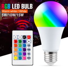 E27 Smart Control Lamp Led RGB Light Dimmable 5W 10W 15W RGBW Led Lamp Colorful Changing Bulb White one size 10W