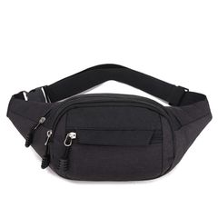 New waist bag men and women waterproof bag shoulder bag sports outdoor running mobile phone bag Black